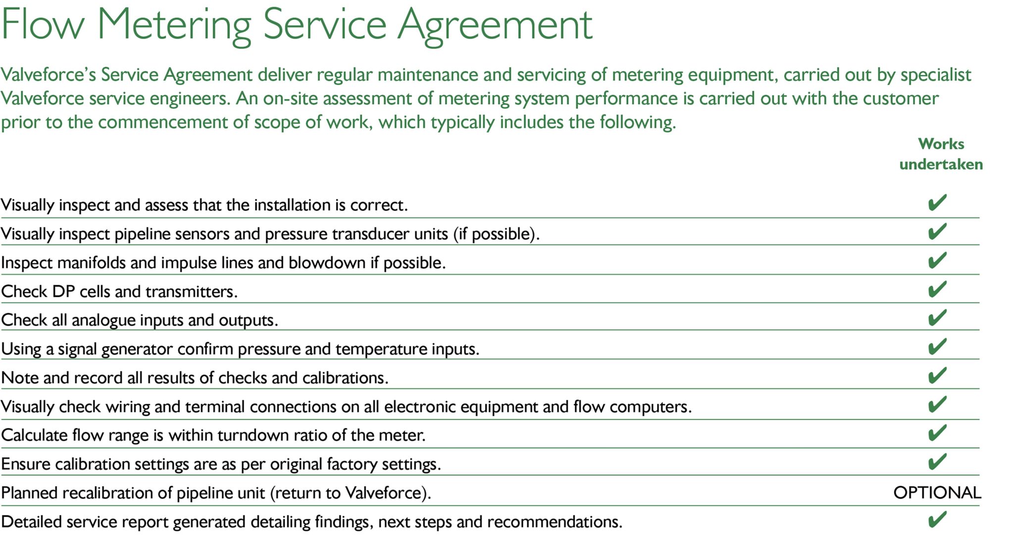 Flow Metering Service Agreement